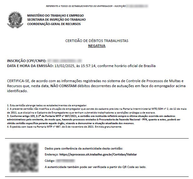 Certidao Autuações Trabalhistas Construtora